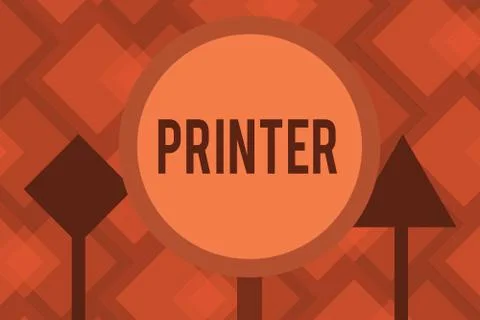 Conceptual hand writing showing Printer. Business photo text Device used to Illustrazione stock