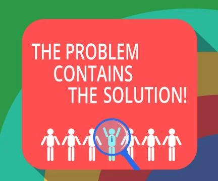 Conceptual hand writing showing The Problem Contains The Solution. Business Illustrazione stock