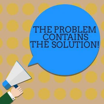 Conceptual hand writing showing The Problem Contains The Solution. Business Illustrazione stock
