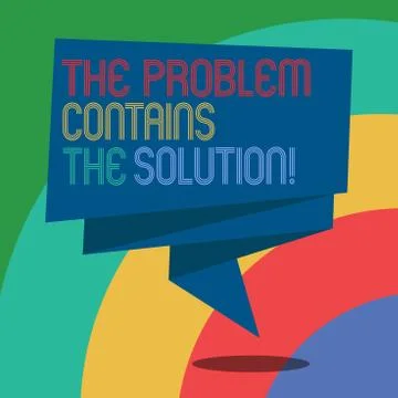 Conceptual hand writing showing The Problem Contains The Solution. Business Illustrazione stock