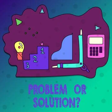 Conceptual hand writing showing Problem Or Solutionquestion. Business photo text Illustrazione stock