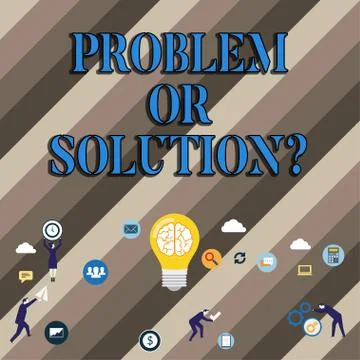 Conceptual hand writing showing Problem Or Solutionquestion. Business photo イラスト素材