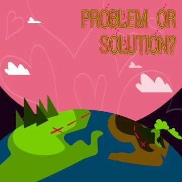 Conceptual hand writing showing Problem Or Solutionquestion. Business photo Illustrazione stock