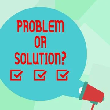 Conceptual hand writing showing Problem Or Solutionquestion. Business photo text Stock Illustration