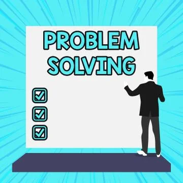 Conceptual hand writing showing Problem Solving. Business photo text process of Stock Illustration
