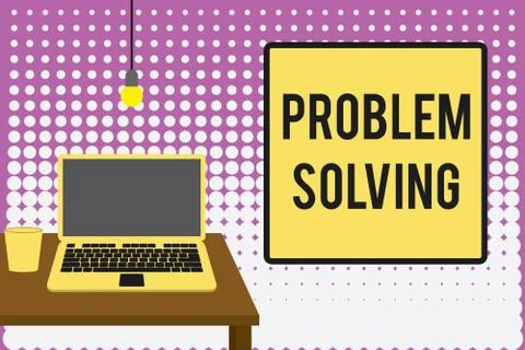 Conceptual hand writing showing Problem Solving. Business photo text process of Stock Illustration