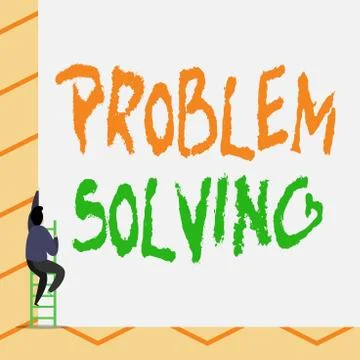 Conceptual hand writing showing Problem Solving. Business photo text process of Illustrazione stock