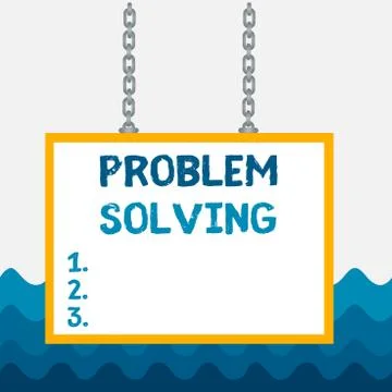 Conceptual hand writing showing Problem Solving. Business photo showcasing Illustrazione stock