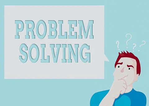 Conceptual hand writing showing Problem Solving. Business photo text having a Illustrazione stock