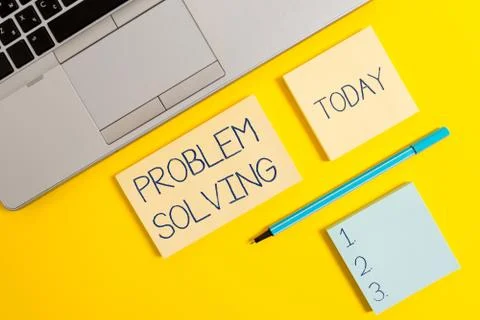 Conceptual hand writing showing Problem Solving. Business photo text process of Foto stock