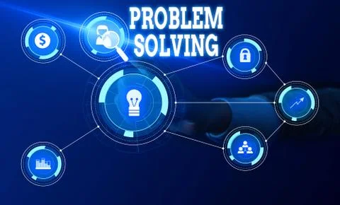 Conceptual hand writing showing Problem Solving. Business photo text process of Stock Photos