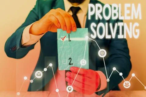 Conceptual hand writing showing Problem Solving. Business photo showcasing Stock Photos