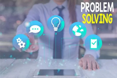 Conceptual hand writing showing Problem Solving. Business photo text process of Stock Photos
