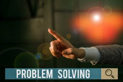 Conceptual hand writing showing Problem Solving. Business photo text process of Foto stock