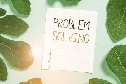 Conceptual hand writing showing Problem Solving. Business photo text process of Foto stock