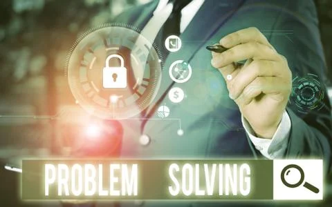 Conceptual hand writing showing Problem Solving. Business photo showcasing Stock Photos