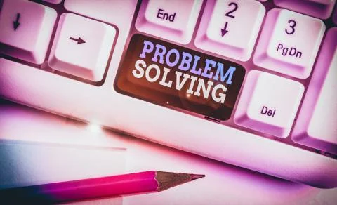 Conceptual hand writing showing Problem Solving. Business photo text process of Foto stock
