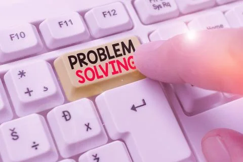 Conceptual hand writing showing Problem Solving. Business photo text process of Foto stock