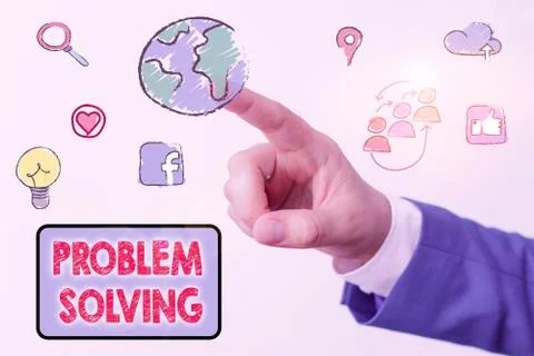 Conceptual hand writing showing Problem Solving. Business photo showcasing to 스톡 사진