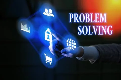 Conceptual hand writing showing Problem Solving. Business photo text process of Stock Photos