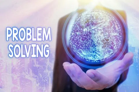 Conceptual hand writing showing Problem Solving. Business photo text process of Foto stock
