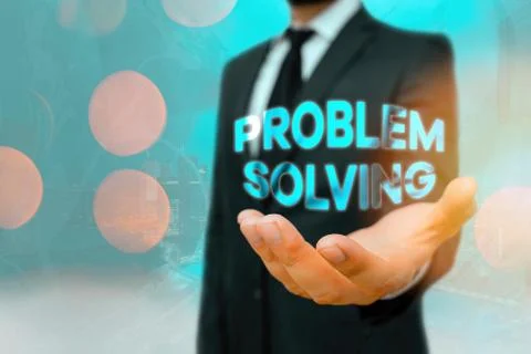 Conceptual hand writing showing Problem Solving. Business photo text process of Stock Photos