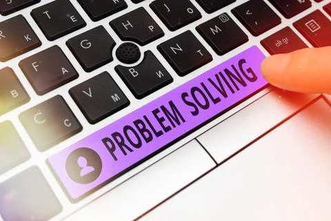 Conceptual hand writing showing Problem Solving. Business photo showcasing Foto stock