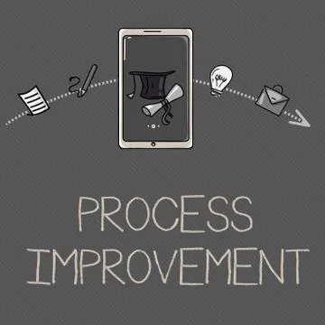 Conceptual hand writing showing Process Improvement. Business photo showcasin 스톡 일러스트