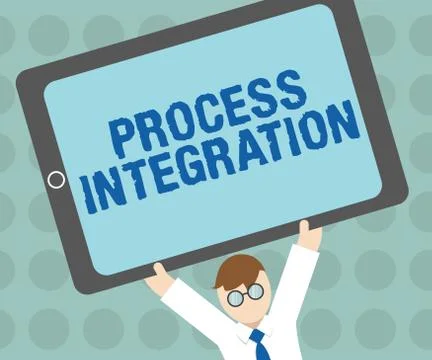 Conceptual hand writing showing Process Integration. Business photo text Illustrazione stock
