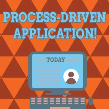 Conceptual hand writing showing Process Driven Application. Business photo te Stock Illustration