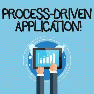 Conceptual hand writing showing Process Driven Application. Business photo sh Stock Illustration