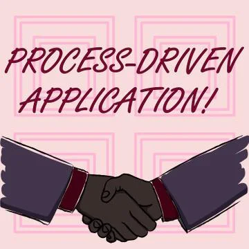 Conceptual hand writing showing Process Driven Application. Business photo sh Illustrazione stock