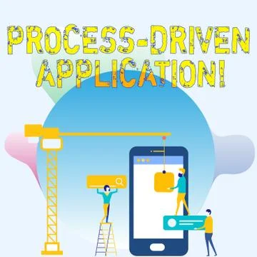 Conceptual hand writing showing Process Driven Application. Business photo sh Stock Illustration