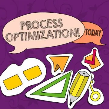 Conceptual hand writing showing Process Optimization. Business photo showcasing Illustrazione stock