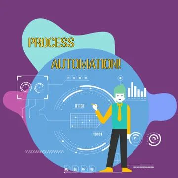 Conceptual hand writing showing Process Automation. Business photo showcasing Stockillustratie