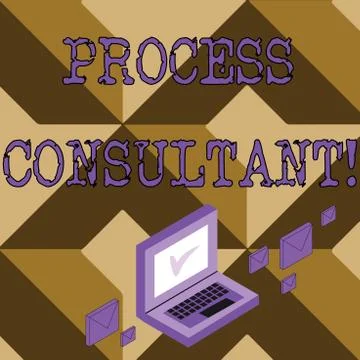 Conceptual hand writing showing Process Consultant. Business photo text someone Illustrazione stock