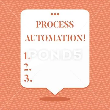 Conceptual hand writing showing Process Automation. Business photo showcasing Stock Illustration