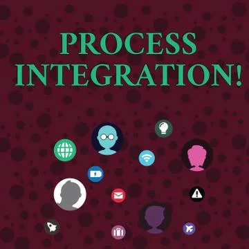 Conceptual hand writing showing Process Integration. Business photo showcasing Illustrazione stock