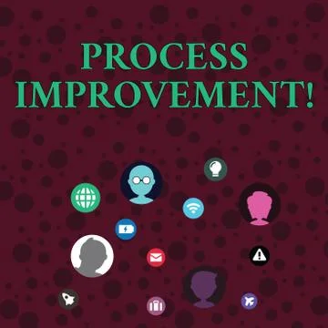 Conceptual hand writing showing Process Improvement. Business photo showcasing Illustrazione stock