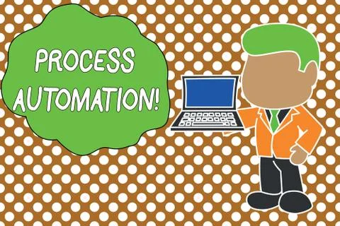 Conceptual hand writing showing Process Automation. Business photo text Stockillustratie