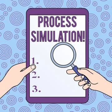 Conceptual hand writing showing Process Simulation. Business photo showcasing Stock Illustration