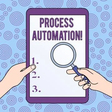 Conceptual hand writing showing Process Automation. Business photo showcasing 스톡 일러스트