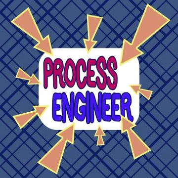 Conceptual hand writing showing Process Engineer. Business photo text Illustrazione stock