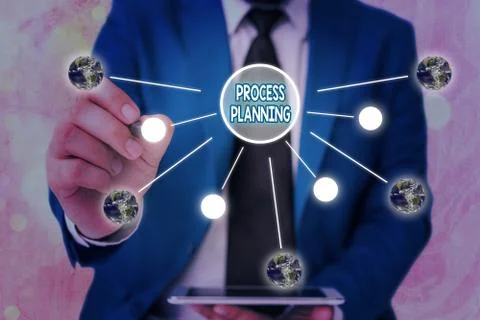 Conceptual hand writing showing Process Planning. Business photo showcasing the 스톡 사진
