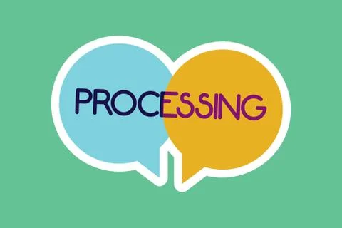Conceptual hand writing showing Processing. Business photo showcasing Series of Stock Illustration