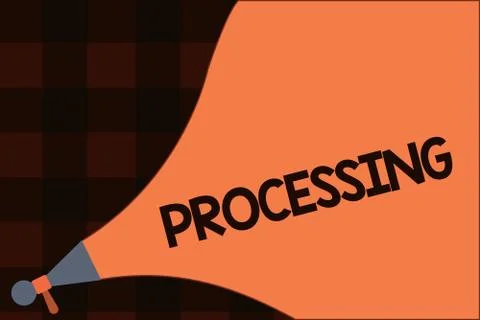 Conceptual hand writing showing Processing. Business photo text Series of Stock Illustration
