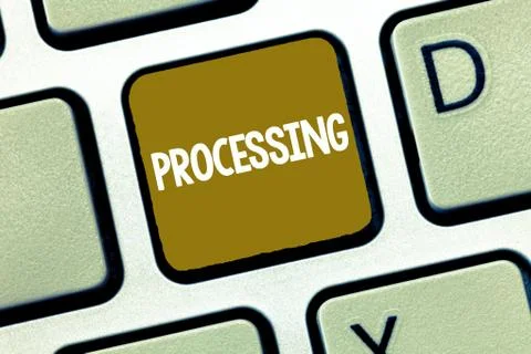 Conceptual hand writing showing Processing. Business photo showcasing Series of 스톡 사진