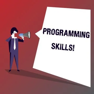 Conceptual hand writing showing Programming Skills. Business photo showcasing 스톡 일러스트