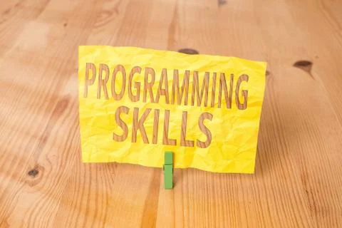 Conceptual hand writing showing Programming Skills. Business photo text Stock Photos