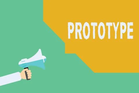 Conceptual hand writing showing Prototype. Business photo showcasing Preliminary Stock Illustration